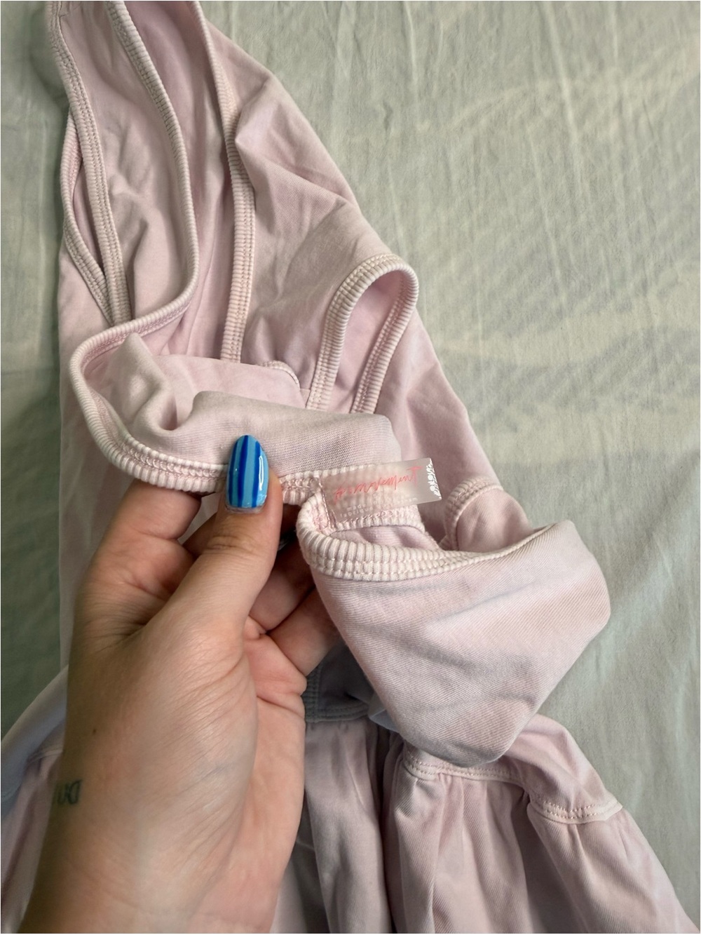 Sleeveless Pink Ruffle Hem Mini Dress - Picture 5 of 5